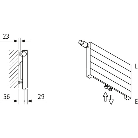 Grzejnik płytowy typ 11 KERMI V-HHV QN3154(R), z osłoną wym. 420 x 3800 mm, kolor biały, moc 3154 W
