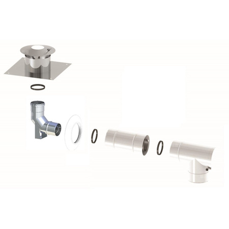 Pakiet powietrzno-spalinowy poziomy wyrzut przez ścianę fi80/125mm