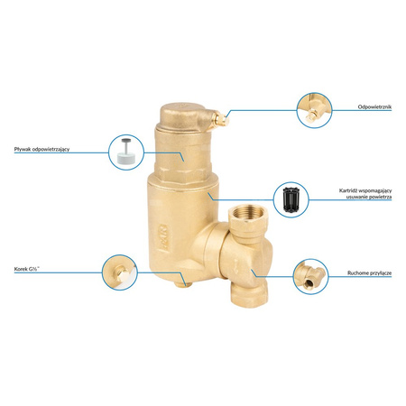 Separator mikropęcherzy AFRISO FAR 302, do C.O., do klimatyzacji, 10 bar / 110'C, 1'' (GW)Instalacje i źródła ciepła
