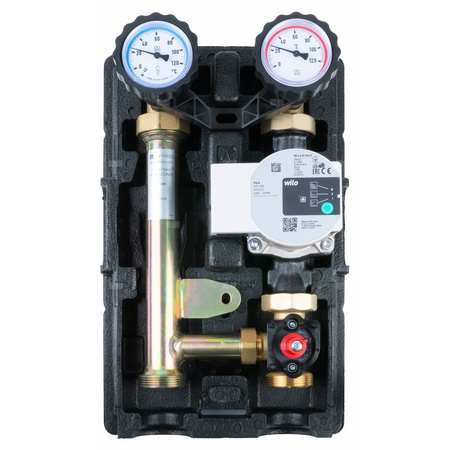 Grupa pompowa AFRISO PrimoTherm K 180-2 DN 25 WP 3-WM-R GZ x GW 1 1/2'' x 1'', z zaworem mieszającym, z izolacją, z pompą obiegową Wilo Para SC 25/6