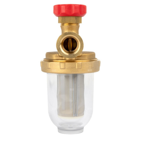 Filtr olejowy AFRISO V 1/2 - 500 St jednorurowy fi 1/2'' x 1/2'' GW x GW, z wkładem stalowym, maks. przepływ 500 l/h