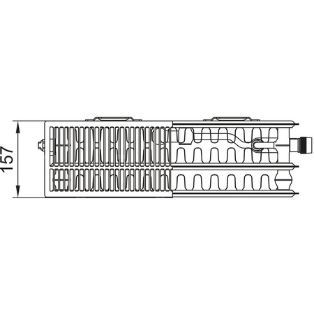 Grzejnik płytowy typ 33 KERMI X2 Plan-Vplus, lewy, z osłoną wym. 605 x 1305 mm, kolor biały, moc 2891 W