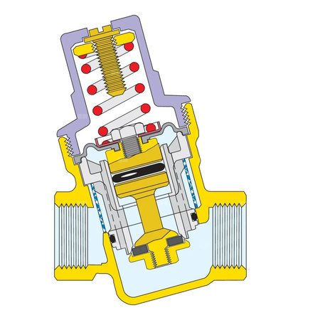 Regulator ciśnienia CALEFFI 5330, GW 1/2'', 16 bar, wersja skośna