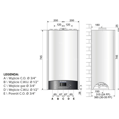 Kocioł wiszący kondensacyjny GENUS ONE+ NET 30