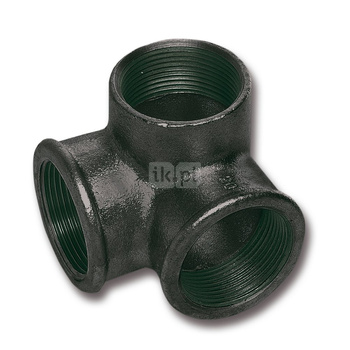 Trójnik (narożnik) SANHA 221# żeliwo (czarne) 1/2'' GW, kolor czarny