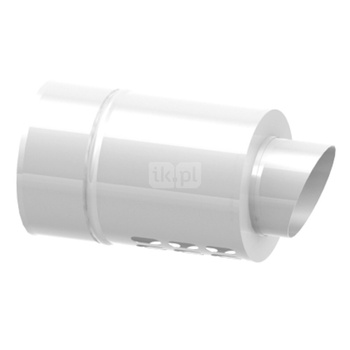 Zakończenie poziome systemu TWIN JEREMIAS 360-TWIN35 stal nierdzewna fi 110/160 mm, dł. 250 mm, kolor wysoki połysk