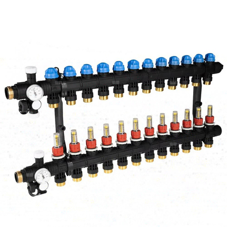 Rozdzielacz do ogrzewania podłogowego AFRISO ProCalida EF1 12-obieg. poliamid GZ 1'' x euroconus 3/4''