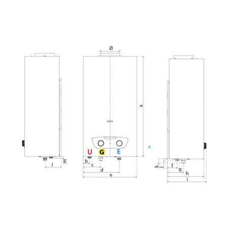 Gazowy przepływowy podgrzewacz wody FAST R X ONM 11 LPG PL-RO EU