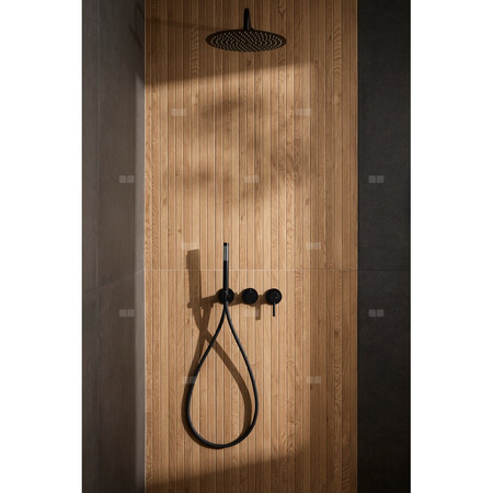 MOZA BLACK zestaw prysznicowy podtynkowy z baterią 3-otworową 2-funkcyjną