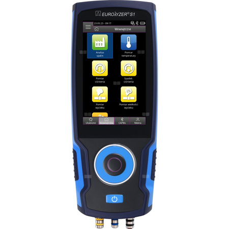 Sensor O2, CO/H2, pomiar ciągu kominowego, pomiar ciśnienia, analizator spalin AFRISO EUROLYZER S1 pro, bez drukarki, z walizką