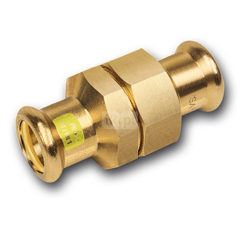 Śrubunek SANHA Press Gas trzyczęściowy, miedź, 18 mm (zw x zw)