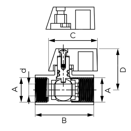 Zawór kulowy FERRO F-COMFORT 3/8'' GW, uchwyt: motylek