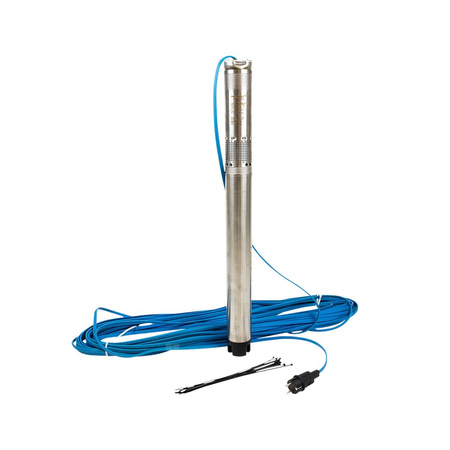 Pompa głębinowa 1-fazowa GRUNDFOS SQ2-55 częstotliwość 50/60 Hz, moc 0.7 kW 5.2 A, prędkość obrotowa 10700 obr/min, z zaworem zwrotnym, długość kabla 30 m