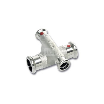 Czwórnik SANHA Therm dwupłaszczyznowy stal 18 mm x 18 mm x 15 mm x 15 mm, zw x zw x zw x zw