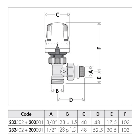 DYNAMICAL - Dynamiczny termostatyczny zawór grzejnikowy przystosowany do montażu głowic termostatycznych lub siłowników elektro
