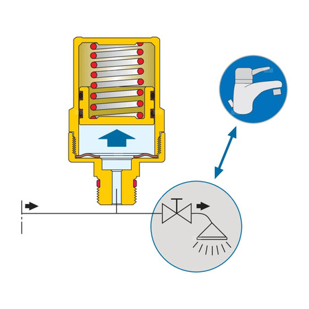 Tłumik uderzeń hydraulicznych CALEFFI ANTISHOCK Gwint zewnętrzny 1/2''