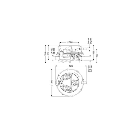 MODUŁ TECHNICZNY DUO ECOLIFT XL POMPY 400V SPF1500-S1 z automatyczną klapą zwrotną do ścieków czarnych do zabudowy w ziemi lub płycie betonowej