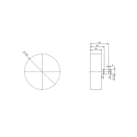 Ciśnieniomierz różnicowy AFRISO KP D411 0/100 mbar mosiądz G1/2B aksjalne fi 160, kl. 1.6%