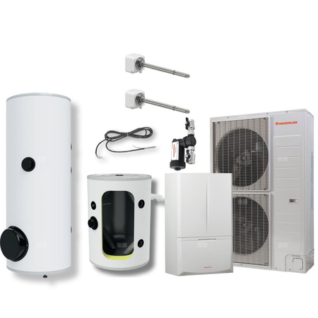 Pakiet - Pompa ciepła powietrze-woda split IMMERGAS MAGIS PRO 12 V2 T M300 B100 11.3 kW 400 V + Zasobnik c.w.u. OKC 300 NTR/HP + Zasobnik buforowy NAD 100 V1