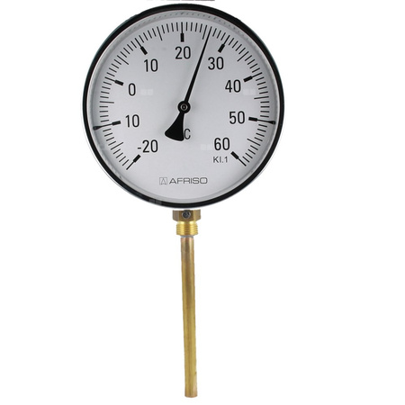 Termometr bimetaliczny AFRISO BiTh I, D201 fi 160 mm -20…60'C tuleja 150 mm połączenie rad