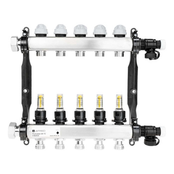 Rozdzielacz do ogrzewania podłogowego AFRISO ProCalida VA 1C 5-obieg. stal nierdzewna GZ 1'' x euroconus 3/4''