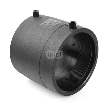 Mufa elektrooporowa FOX SDR 11 do gazu, PE (stan surowy) / PE (stan surowy) (czarny), 125 mm (mze x mze), do kanalizacji do rur PE