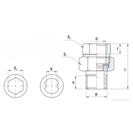 Śrubunek RUMET fibra mosiądz 3/4'' x 3/4'' (gw x gz), z uszczelką