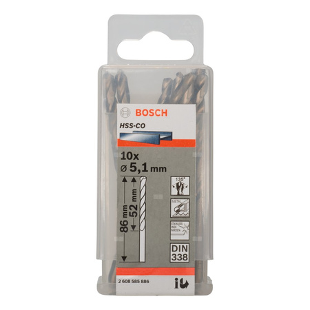 WIERTŁO STAND. HSS-CO 135'5,1/52MM