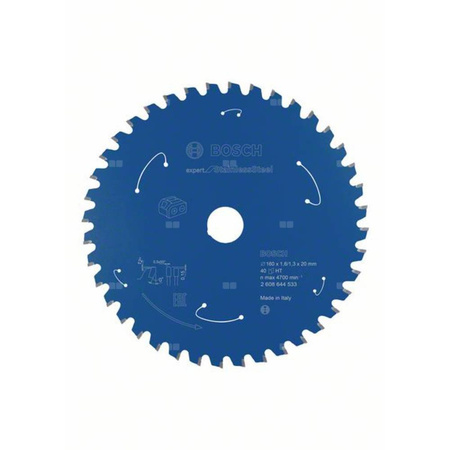 Ostrze do piły tarczowej bezprzewodowej Expert for Stainless Steel 160 x 1,6 / 1,3 x 20 T40