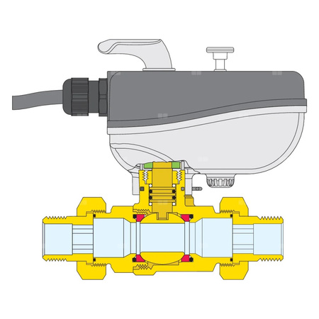 Dwudrożny zawór z napędem 1 1/4" 230V