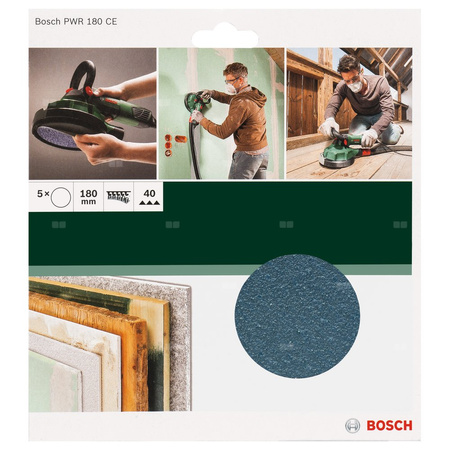 Papiery ścierne do PWR, 180 mm, ziarnistość K40 K = 40