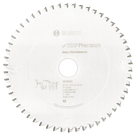 Tarcza pilarska Top Precision Best for Multi Material TOPPREC MULTI/S-M 210X30X2.3/1.8 54Z TCG