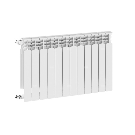 Grzejnik żeberkowy KFA Armatura G500F/12 aluminium, podłączenie boczne 572 x 966 mm, kolor biały (RAL 9010)