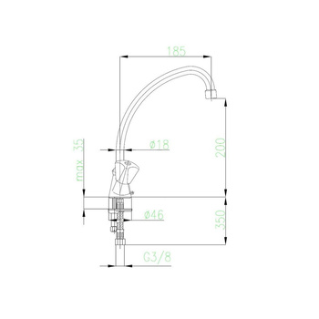 Bateria zlewozmywakowa stojąca KFA Armatura STANDARD, kolor chrom, mosiądz