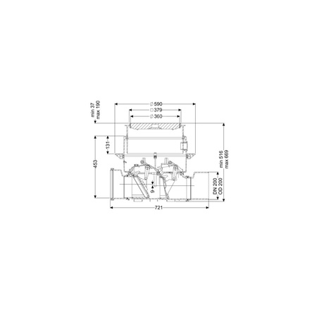 Automatyczny zawór zwrotny (zasuwa burzowa) Staufix FKA Komfort DN200 z czarną pokrywą