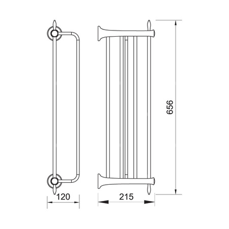 ANTICA wieszak na ręcznik z półką, stary brąz
