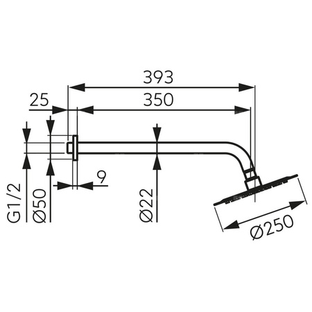Zestaw natryskowy z deszczownią 250 mm slim, czarny