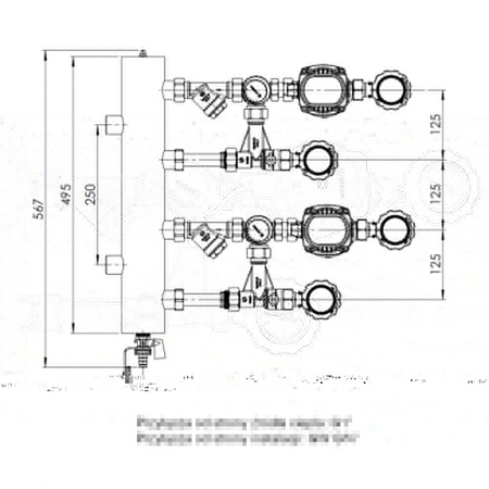 Grupa pompowa AFRISO BPS 966 AP GZ x GW 1'' x 3/4'', z zaworem mieszającym, z pompą obiegową AFRISO APH 160 15-7/130 mm