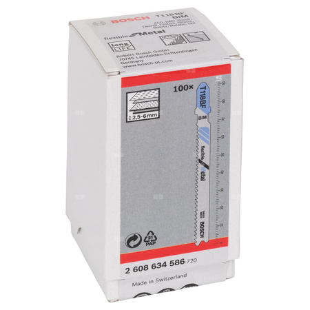 Brzeszczot do wyrzynarek T 118 BF 100 szt.