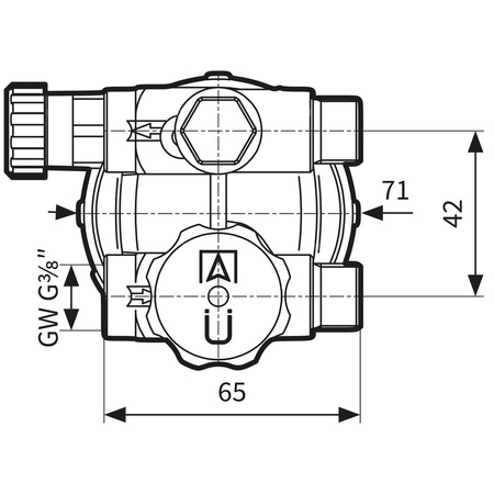 Filtr olejowy AFRISO R500Si jednorurowy z powrotem fi 3/8'' x 3/8'' GW x GZ, z wkładem plastikowym, maks. przepływ 210 l/h