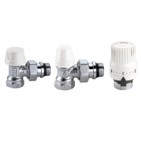 Komplet zaworów termostatycznych z głowicą serii 204, kpl. kątowy