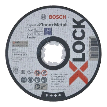 X-LOCK Expert for Inox+Metal 115x1x22,23 do cięcia prostoliniowego AS 60 T INOX BF, 125 mm, 1,0 mm