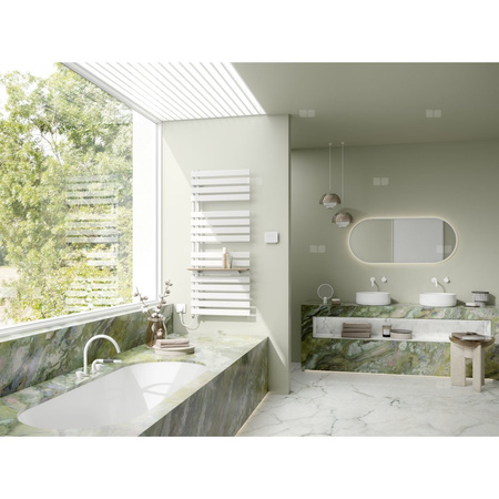 Grzejnik G.ła.Kermi®Credo®Half®flat-E,1000x450x37, max.P400,sreb. bł.,WRX RAL9003,prawy,SKI