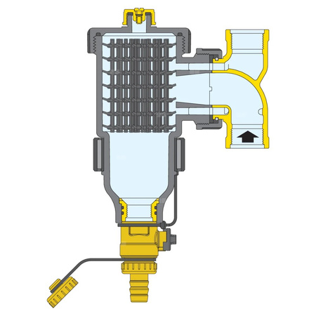 Separator CALEFFI DIRTMAG®, 3 bar / 90'C, 1'', z wkładem magnesowym
