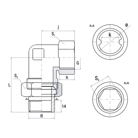Śrubunek kątowy 90' RUMET mosiądz 1/2'' x 1/2'' (gw x gz)