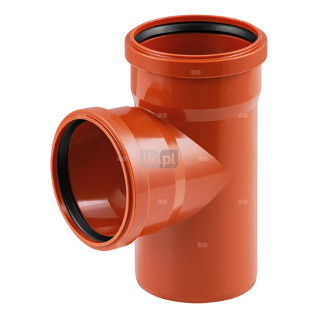 Trójnik MAGNAPLAST KG KGEA 87' PVC-U DN 250 x DN 110 x DN 250 (ww x ww x wz), kolor pomarańczowy