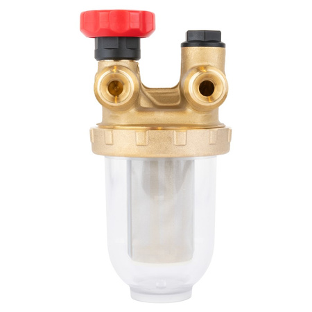 Filtr olejowy AFRISO Z500St dwururowy fi 3/8'' x 3/8'' GW x GZ, z wkładem stalowym, maks. przepływ 220 l/h