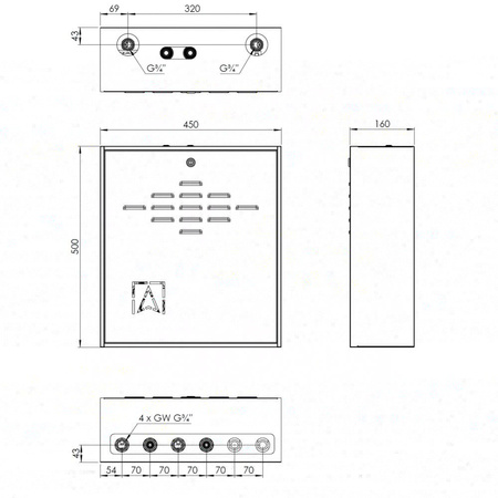 Grupa pompowa AFRISO PrimoBox AZB 455 GZ x GW 3/4'' x 3/4'', z zaworem mieszającym, z izolacją, z siłownikiem arm 141