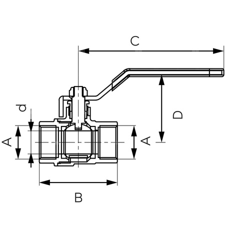 Zawór kulowy FERRO F-COMFORT 1 1/2'' GW, uchwyt: dźwignia