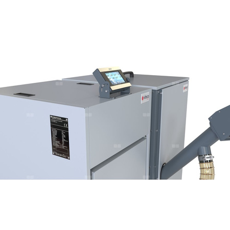 Kocioł na pellet VITECO HEAT NextPell Plus z palnikiem samoczyszczącym Defro zamontowanym od frontu 16 kW z zasobnikiem o pojemności 235 l